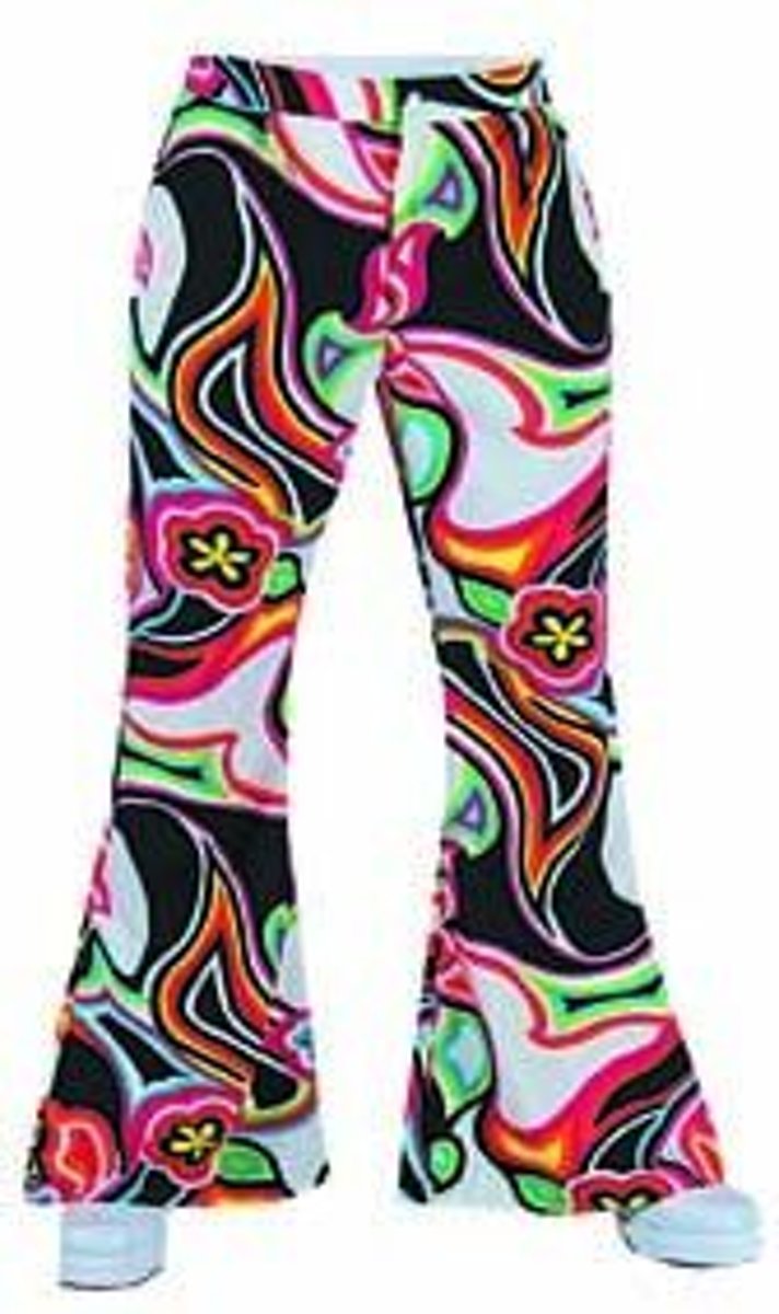 Hippie Kostuum | Wilde Jaren 70 Patroon Disco Broek Man | Large | Carnaval kostuum | Verkleedkleding